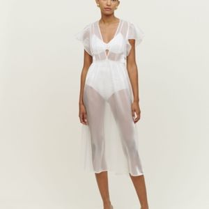 Reformation Glory sheer white dress